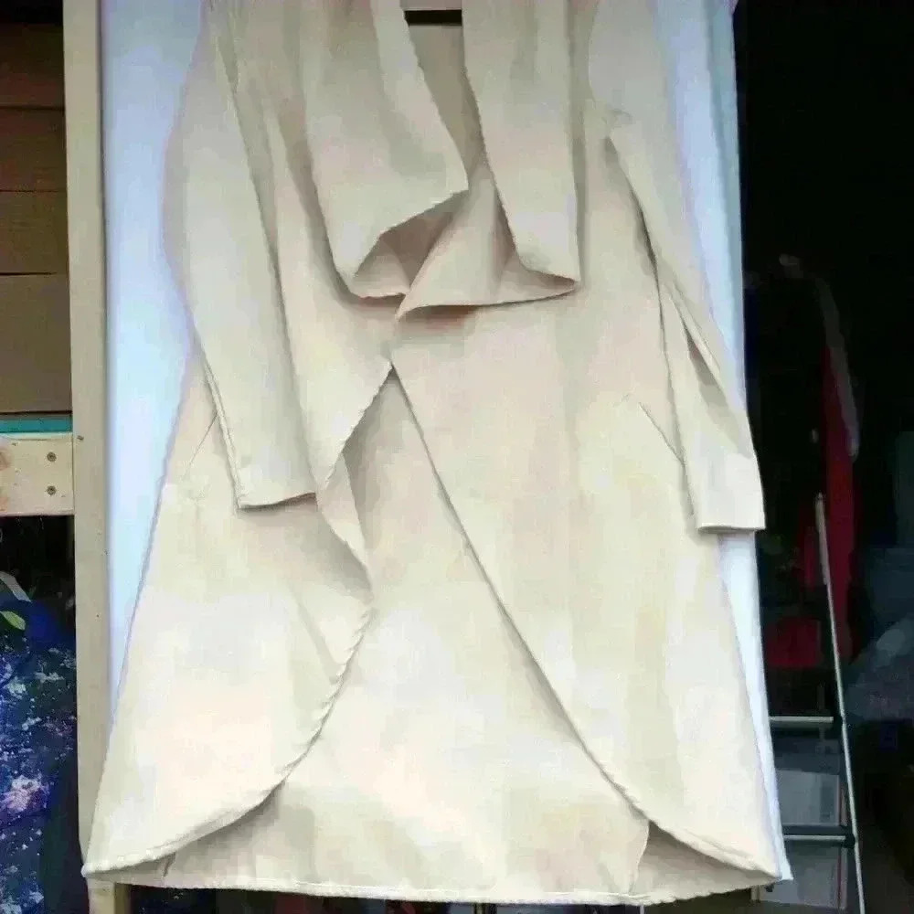 Womens open cape jacket size S cream color business office staple - Picture 7 of 12